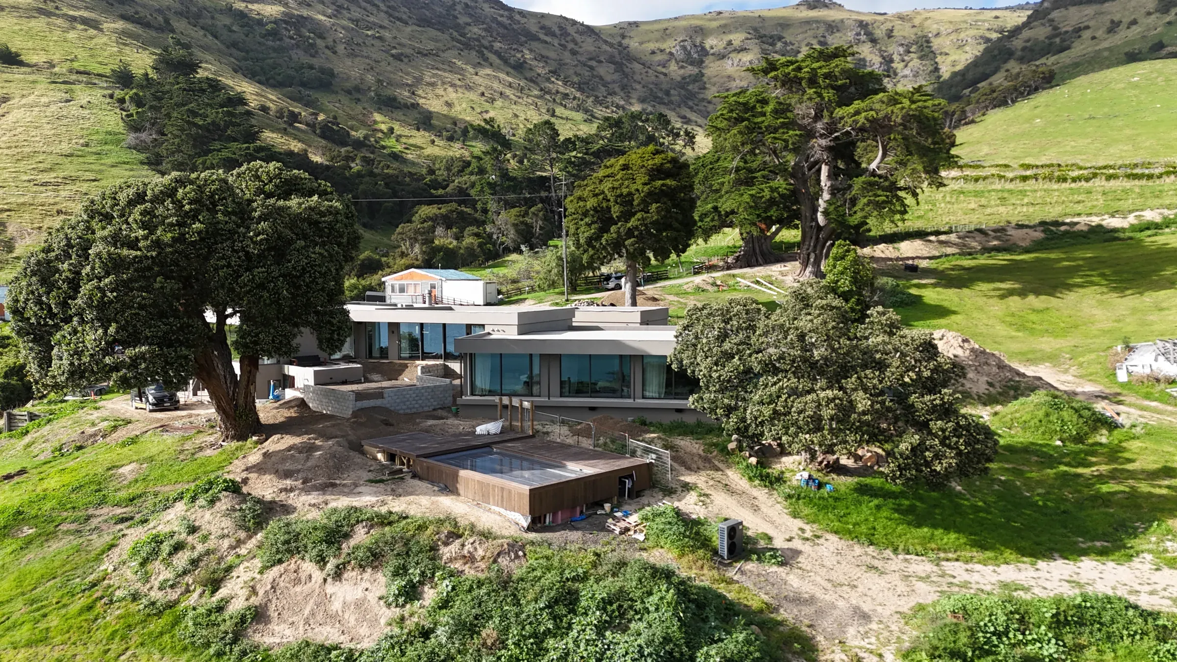 Aerial view of the Little Akaloa residential project on the Banks Peninsula